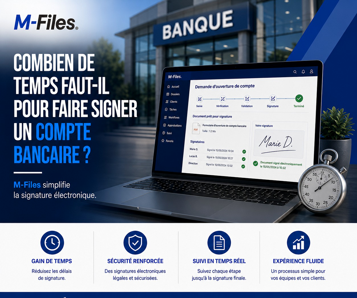COMBIEN DE TEMPS FAUT-IL POUR FAIRE SIGNER UN COMPTE BANCAIRE ?
